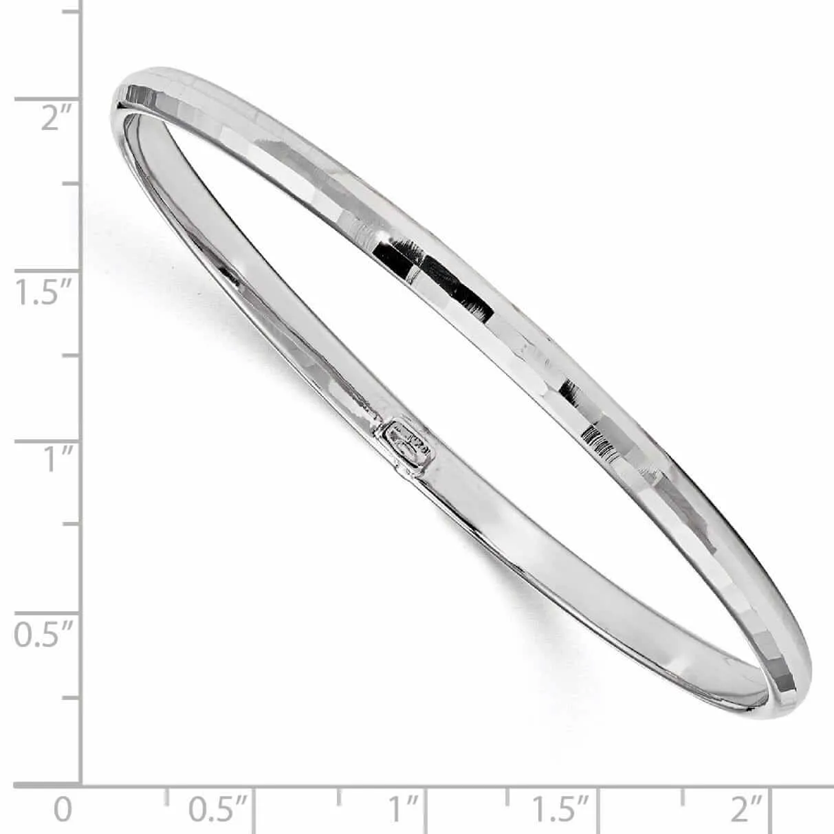 10k White Gold Polished Bangle