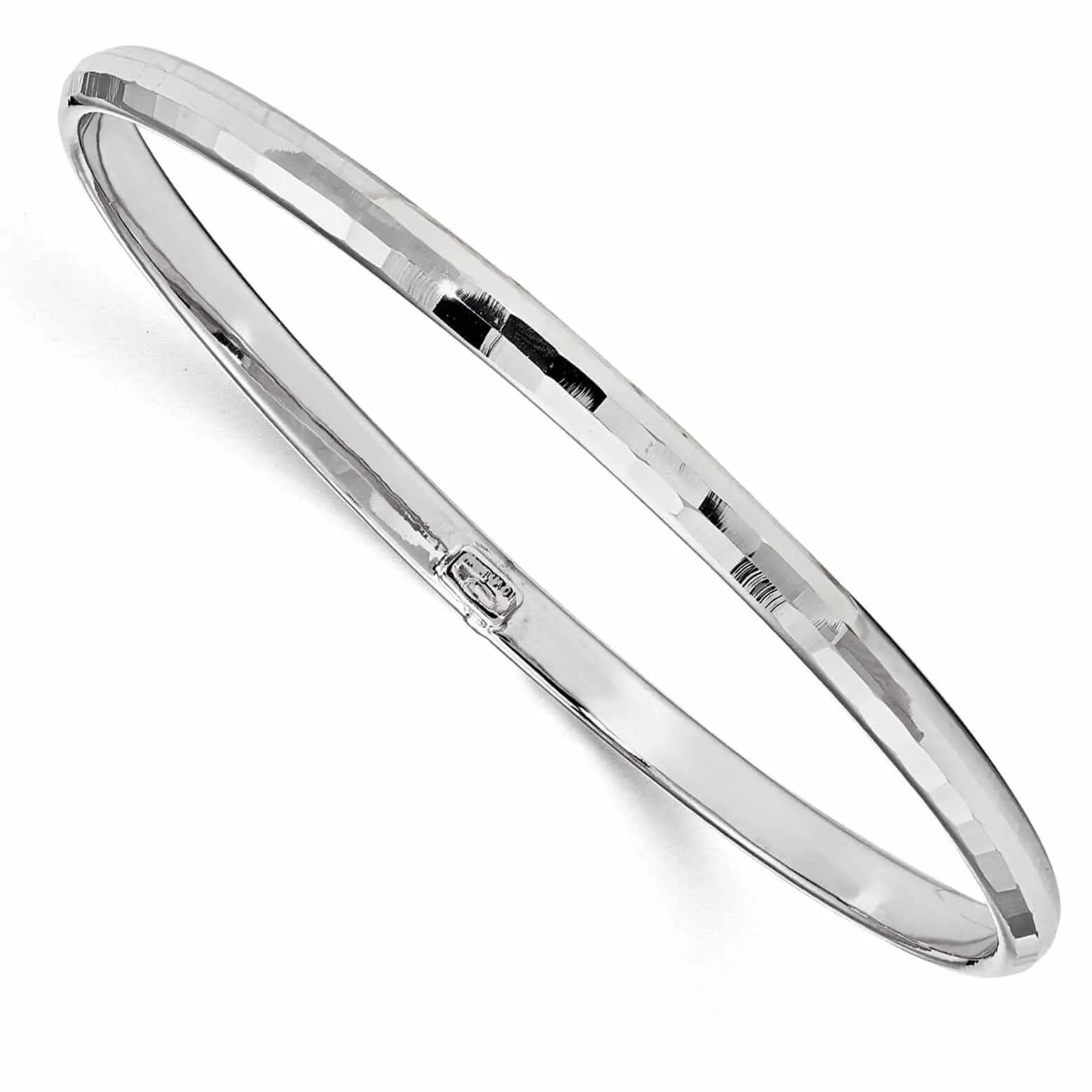 10k White Gold Polished Bangle