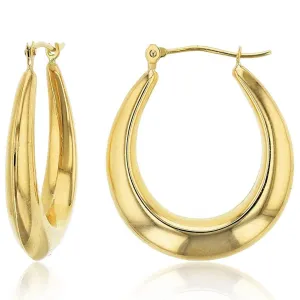 14K Gold Graduated French Lock Huggie Hoops