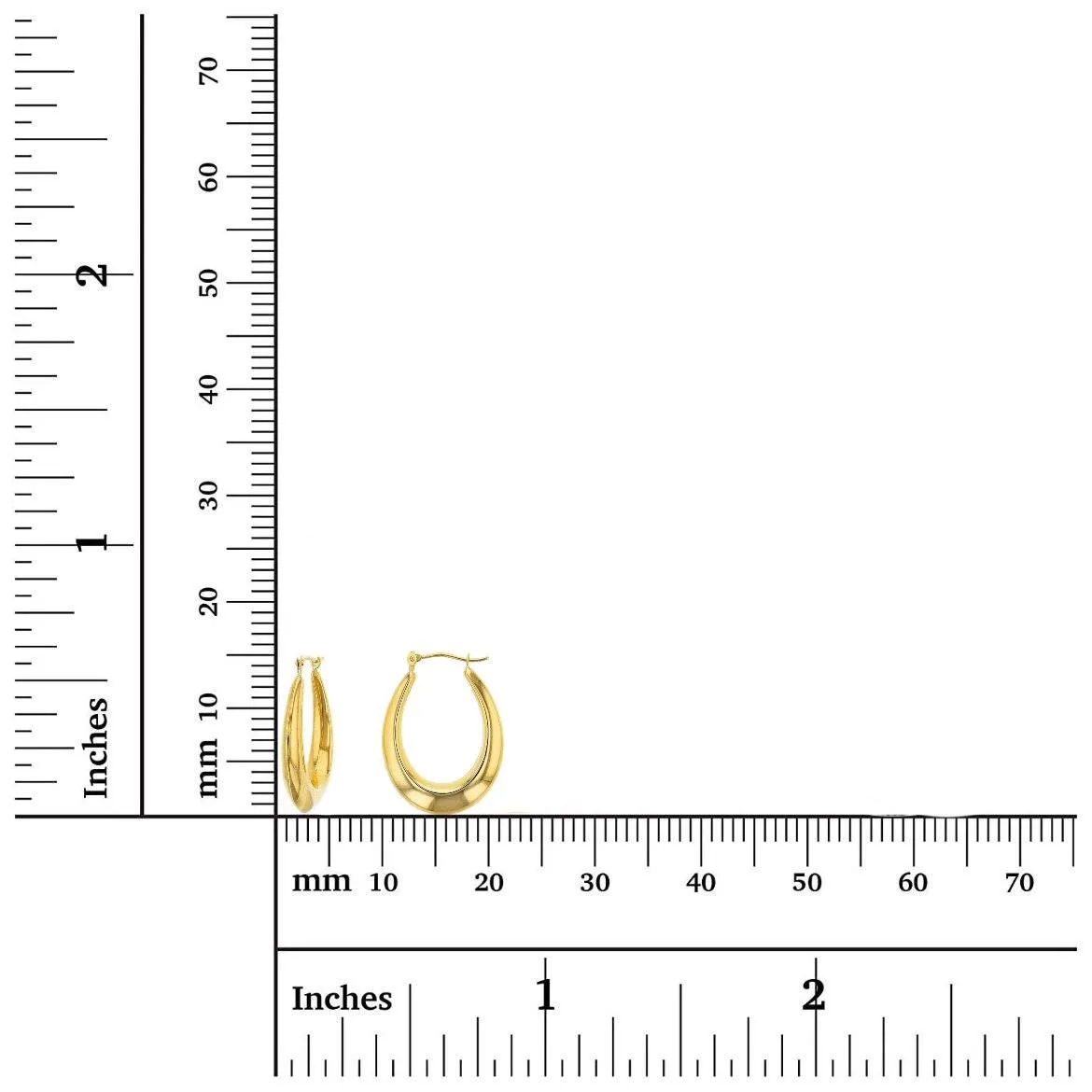 14K Gold Graduated French Lock Huggie Hoops