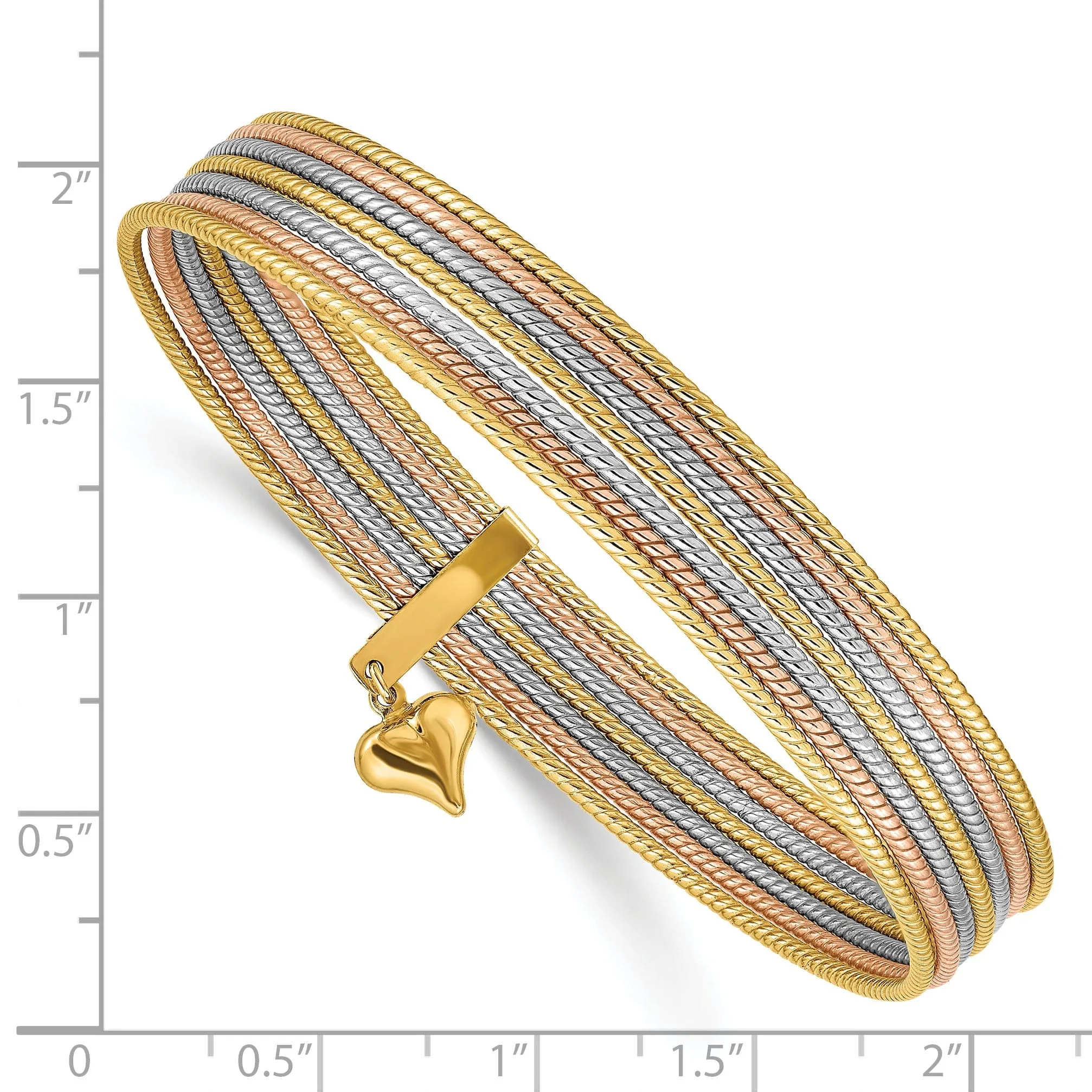 14k Tri-color Gold 7 Bangles