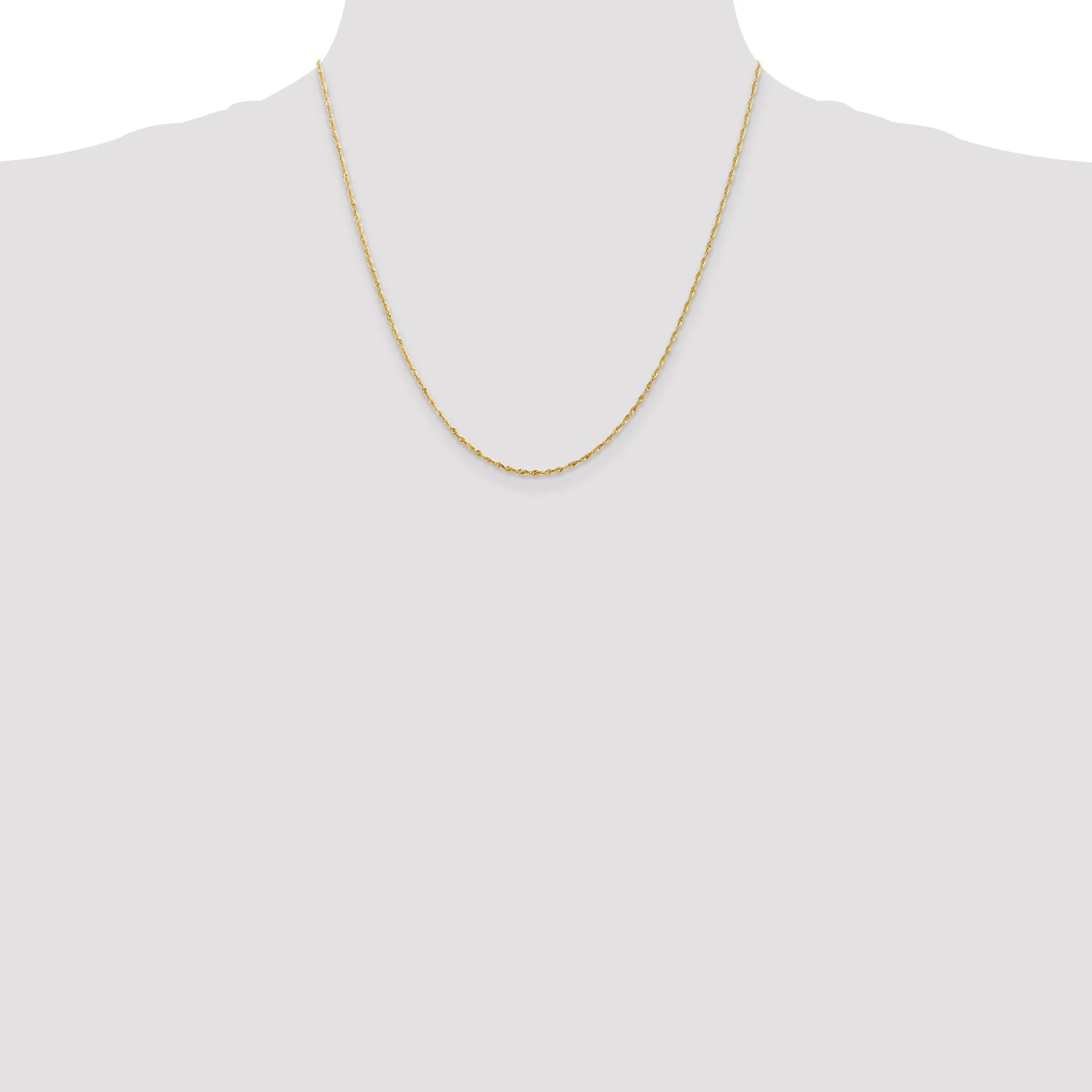 14k Yellow Gold 1.50mm D.C ExtraLight Rope Chain