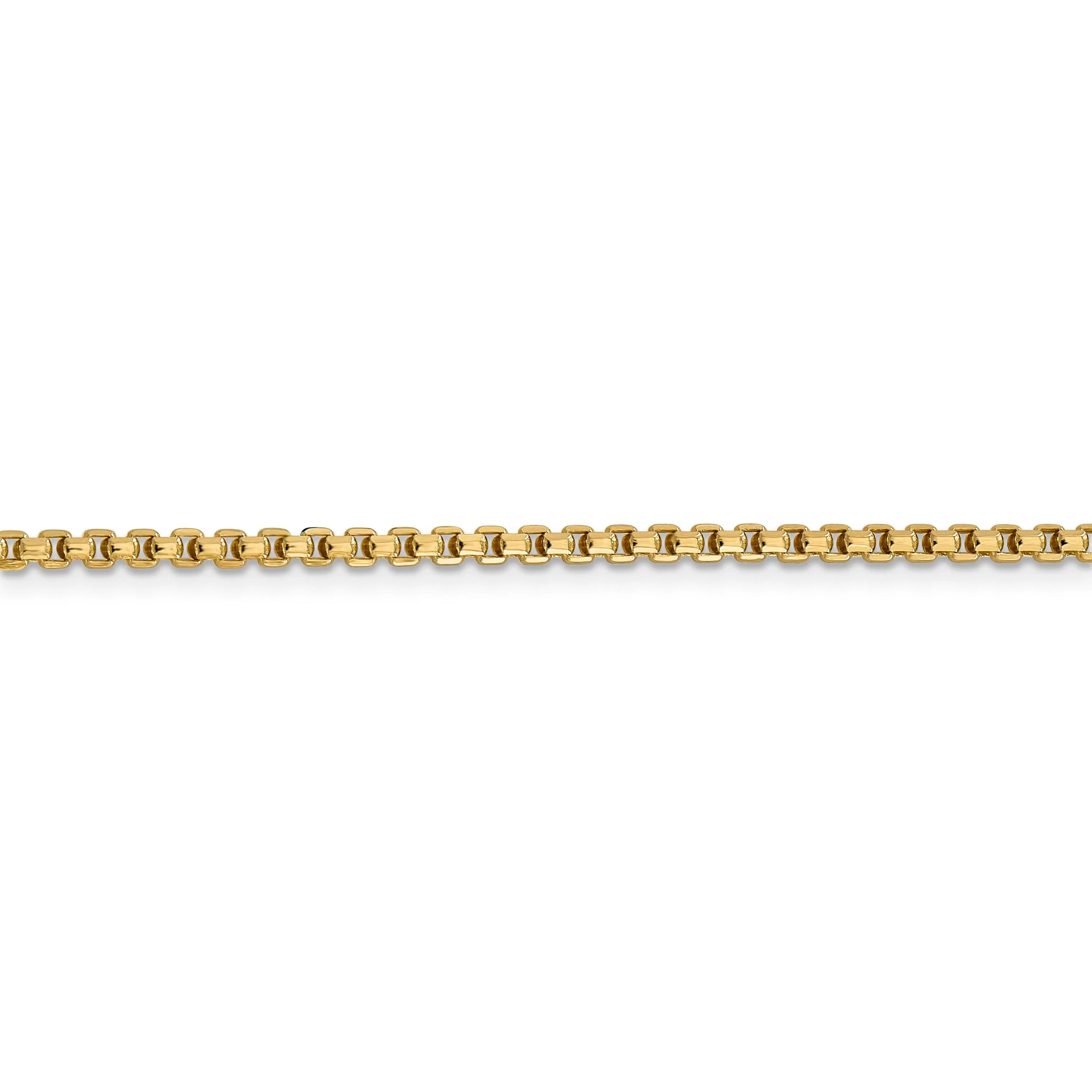 14k Yellow Gold 2.45mm Hollow Round Box Chain