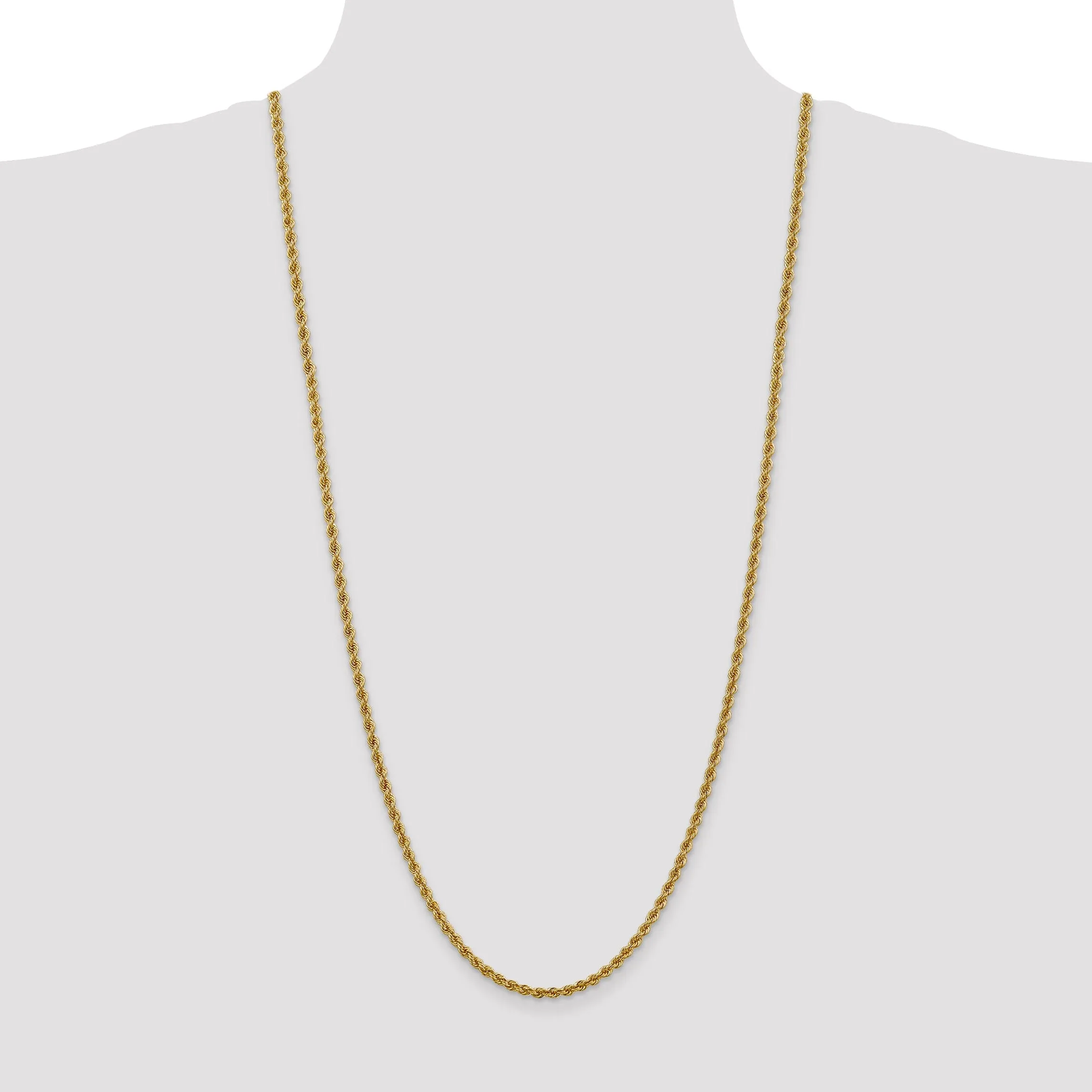 14k Yellow Gold 3.00-mm Handmade Rope Chain