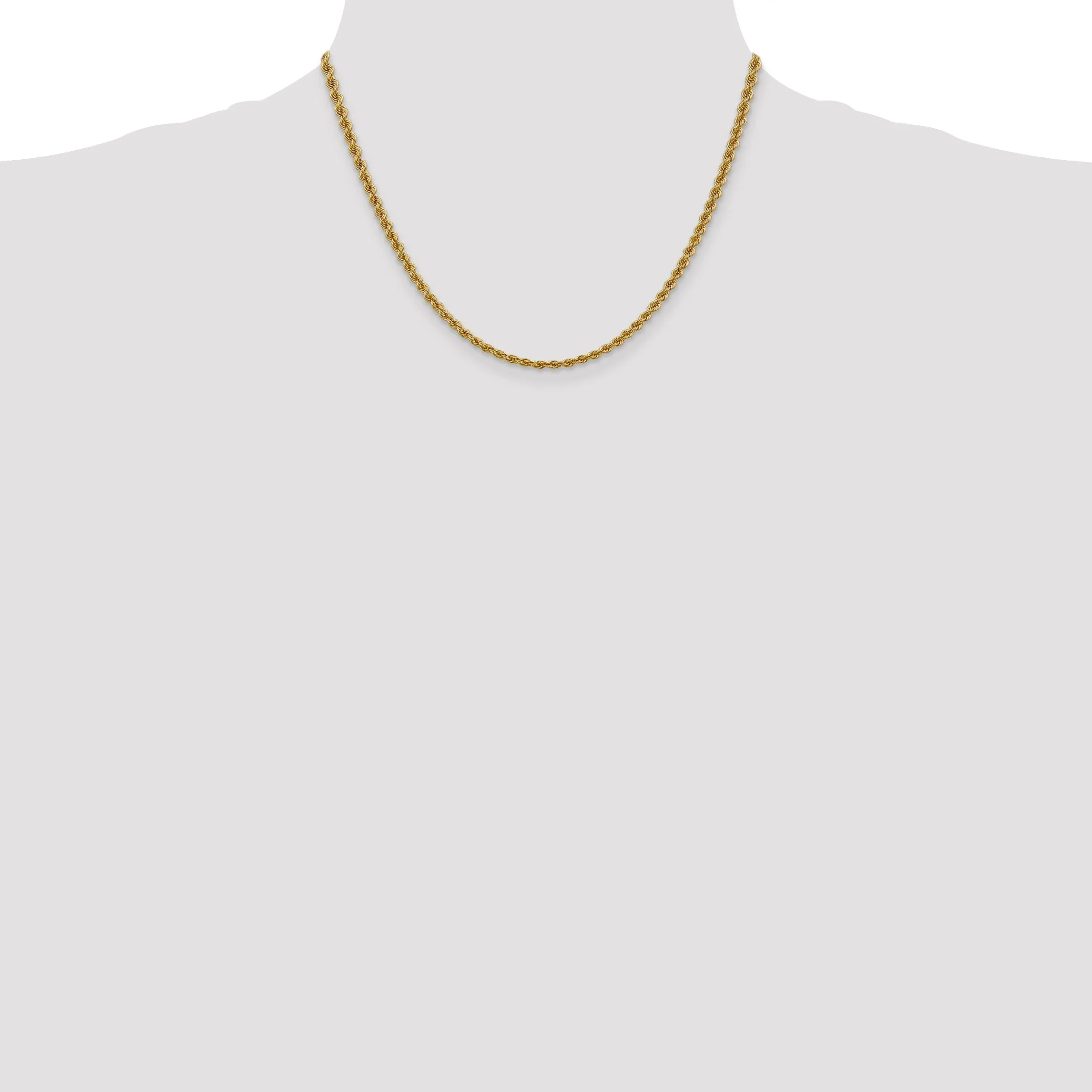 14k Yellow Gold 3.00-mm Handmade Rope Chain