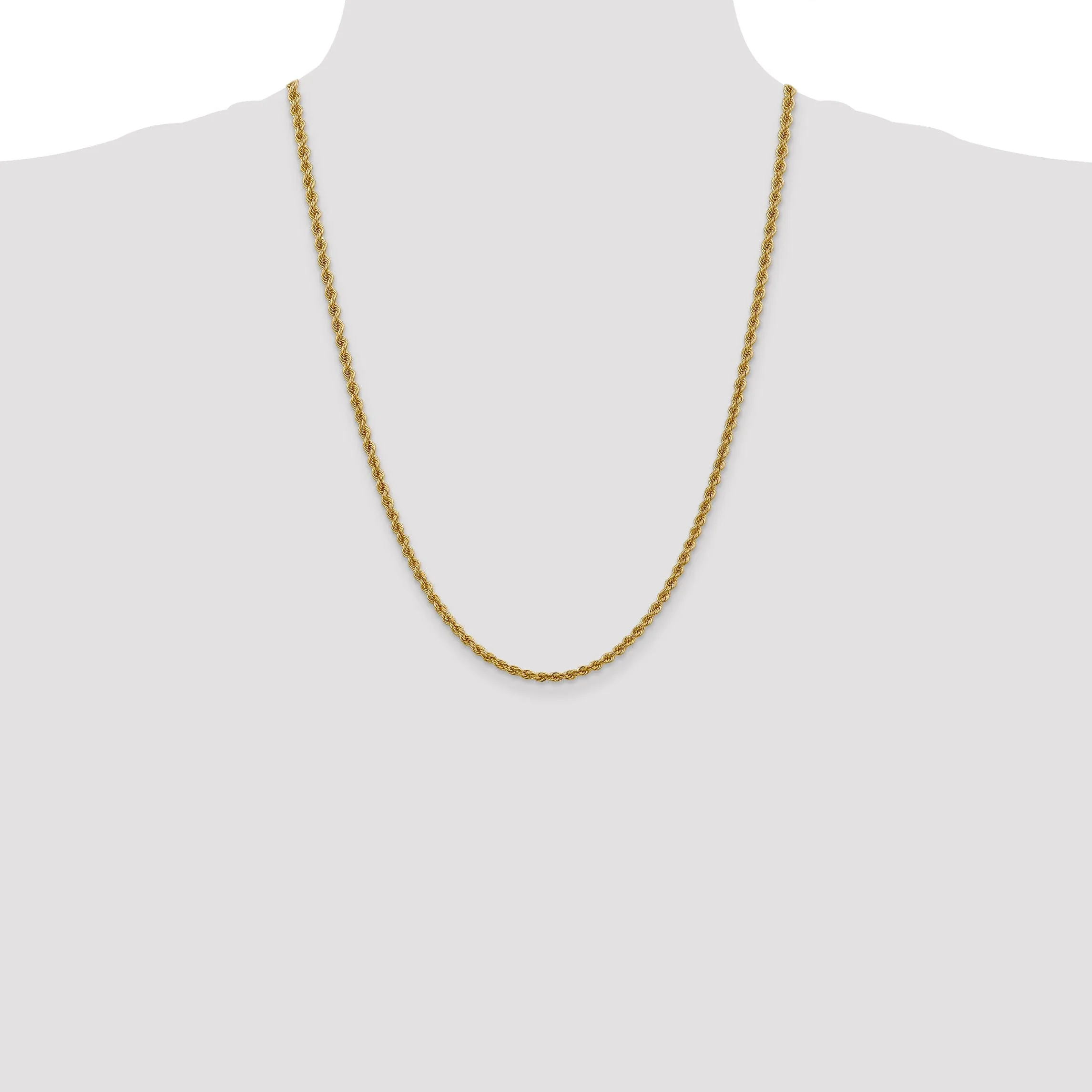 14k Yellow Gold 3.00-mm Handmade Rope Chain