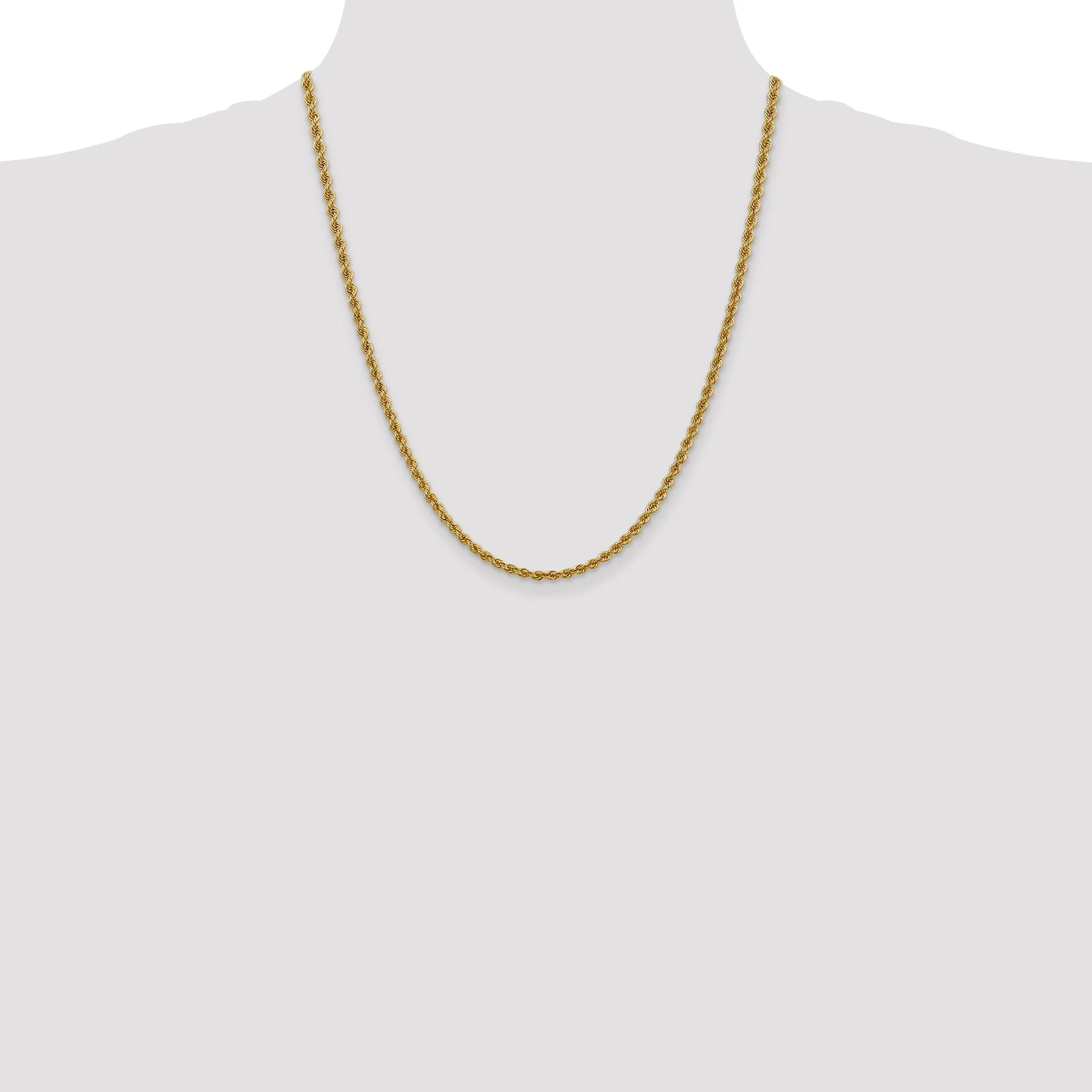 14k Yellow Gold 3.00-mm Handmade Rope Chain