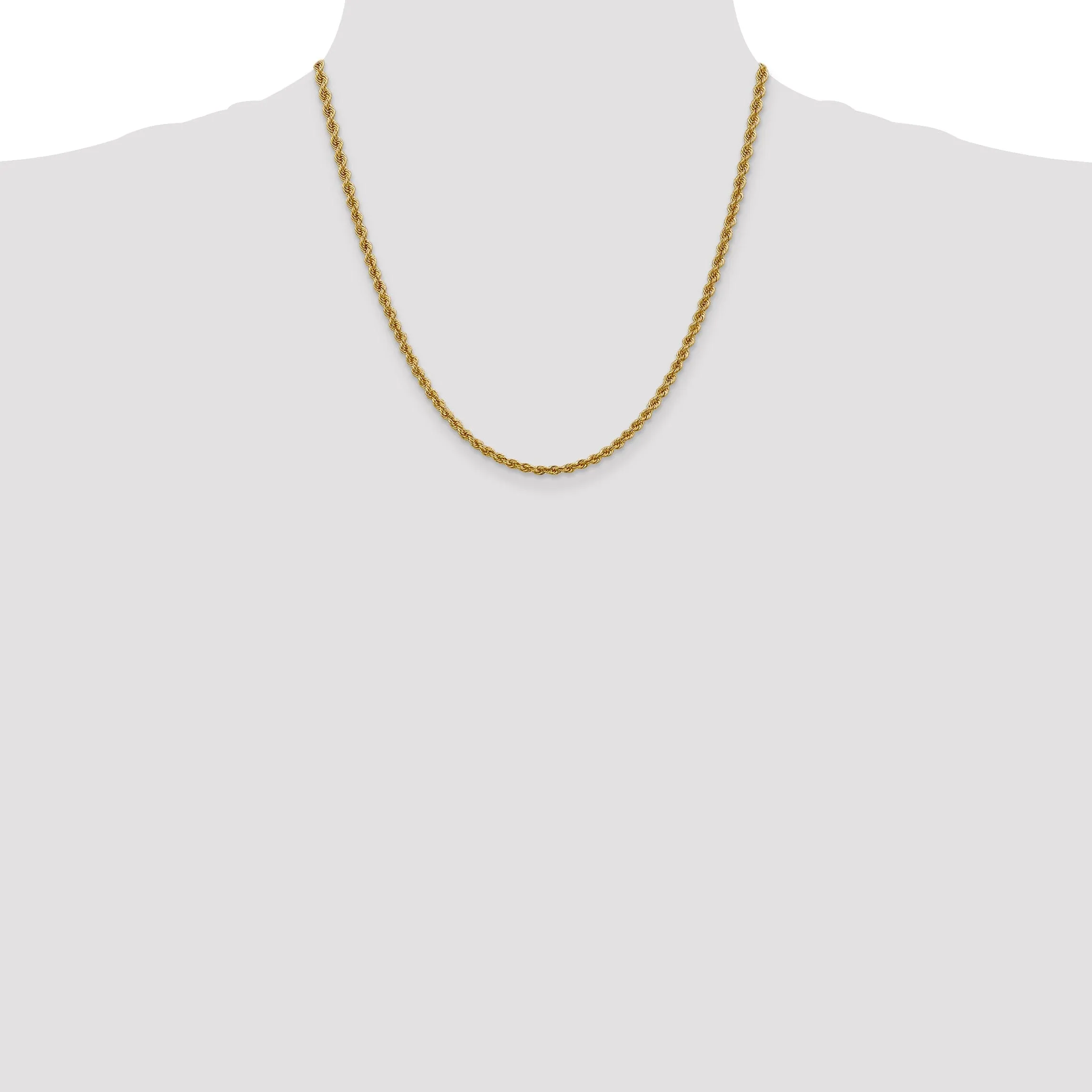 14k Yellow Gold 3.00-mm Handmade Rope Chain