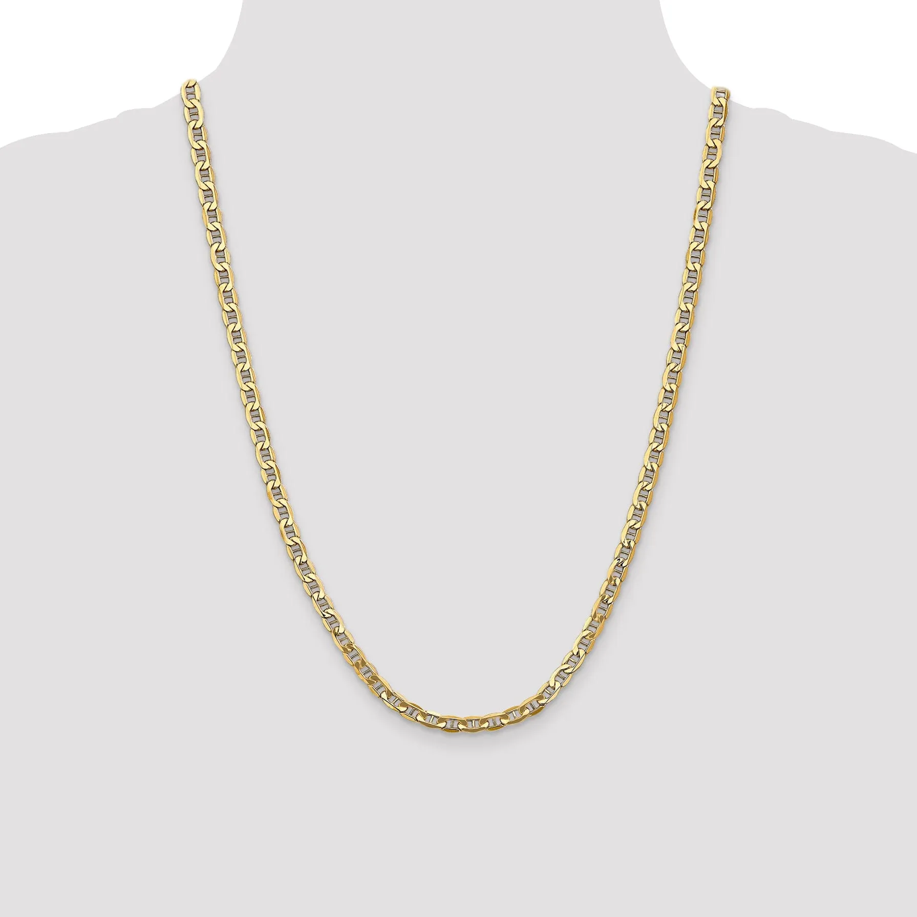 14k Yellow Gold 5.10mm Semi Solid Anchor Chain