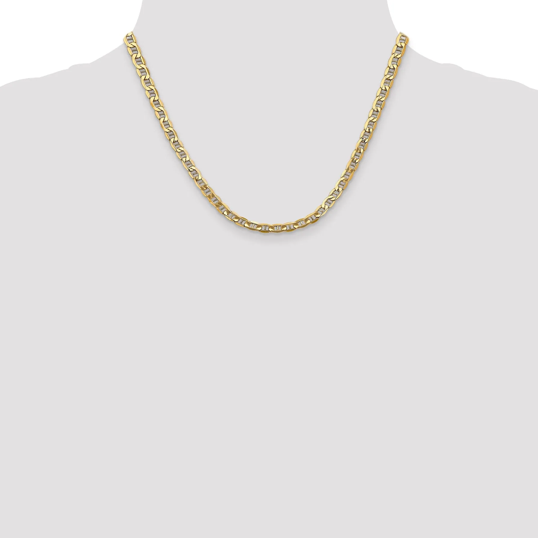 14k Yellow Gold 5.10mm Semi Solid Anchor Chain