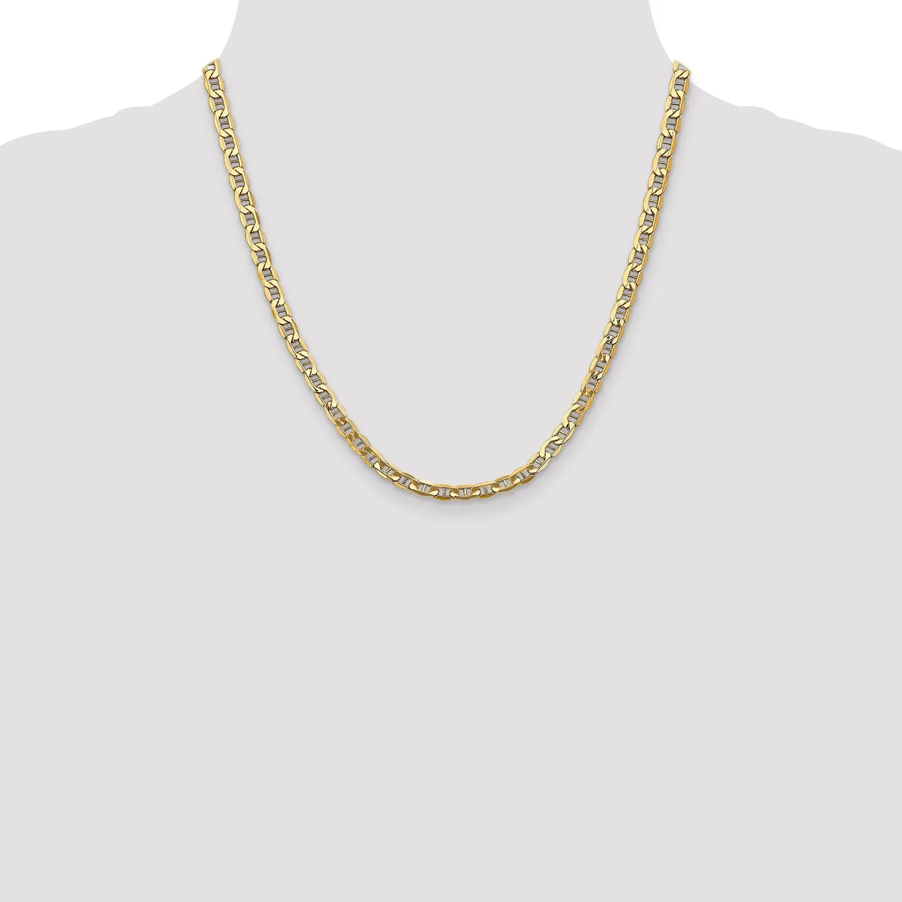 14k Yellow Gold 5.10mm Semi Solid Anchor Chain