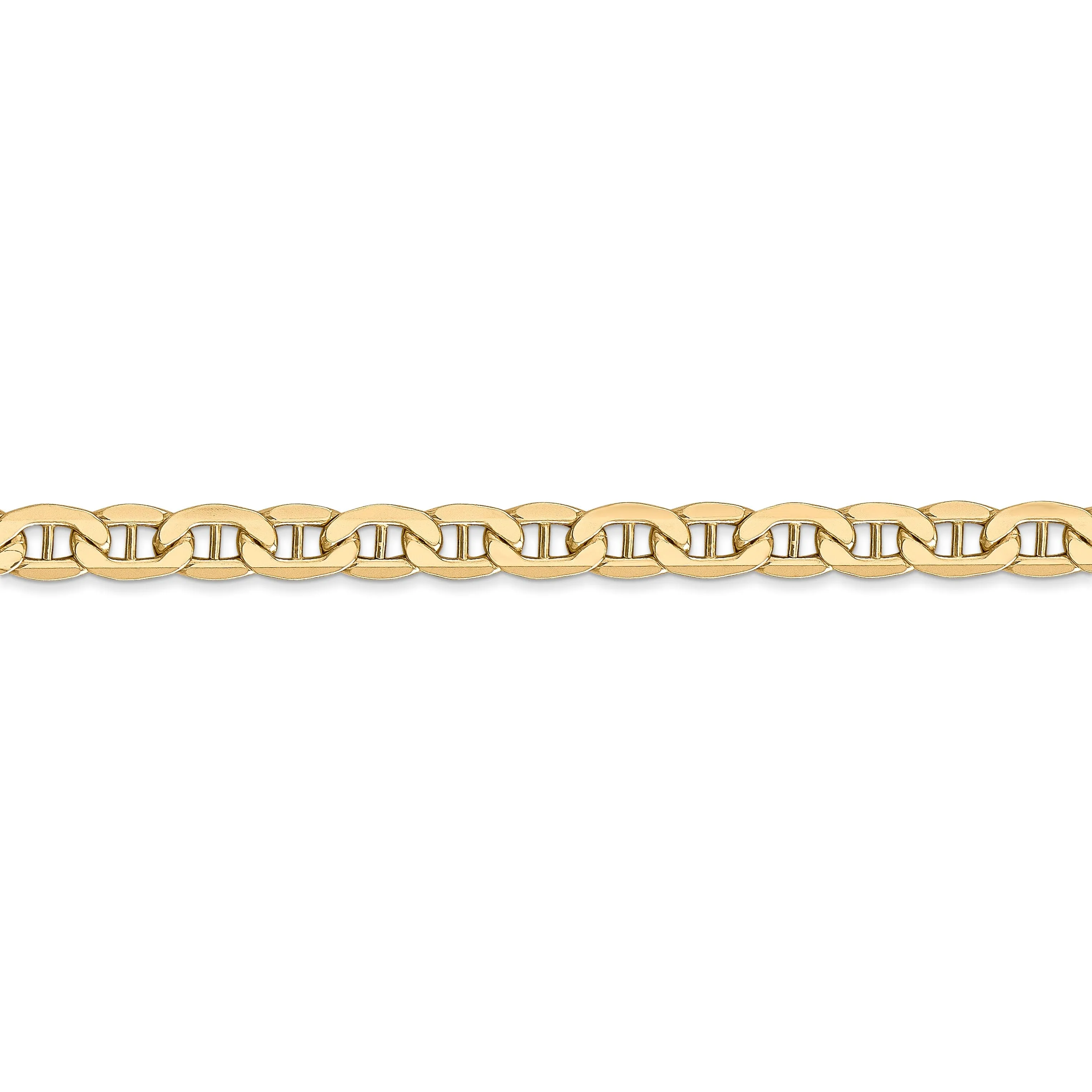 14k Yellow Gold 5.10mm Semi Solid Anchor Chain