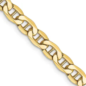 14k Yellow Gold 5.10mm Semi Solid Anchor Chain