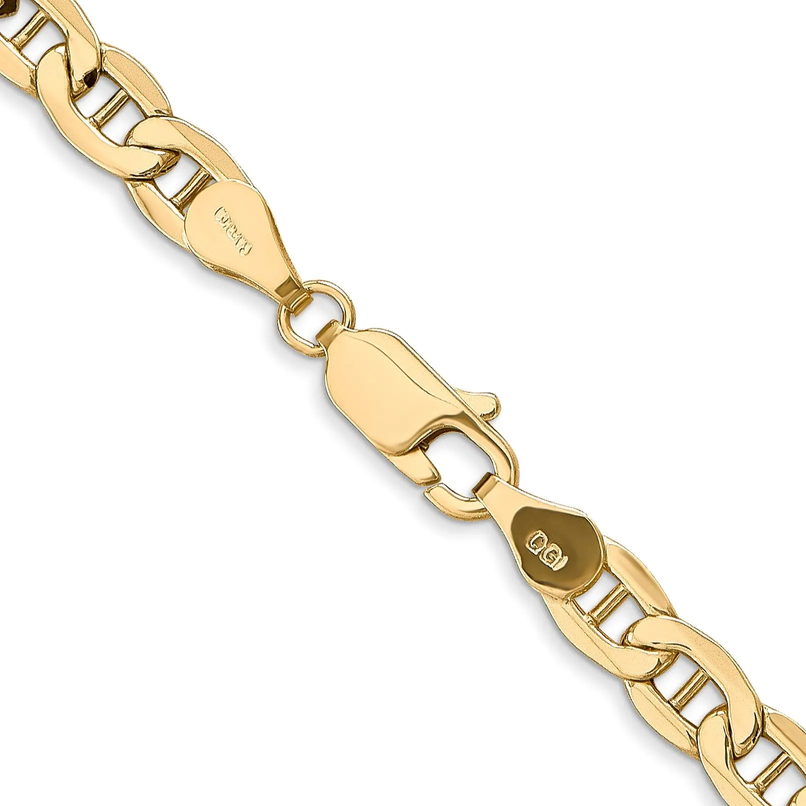 14k Yellow Gold 5.10mm Semi Solid Anchor Chain