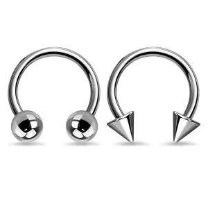 16G 2PCS Titanium Horseshoe Septum Ring Pack 8/10/12mm