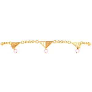 18k Graceful Gold Bracelets With Conical Shapes And Beads