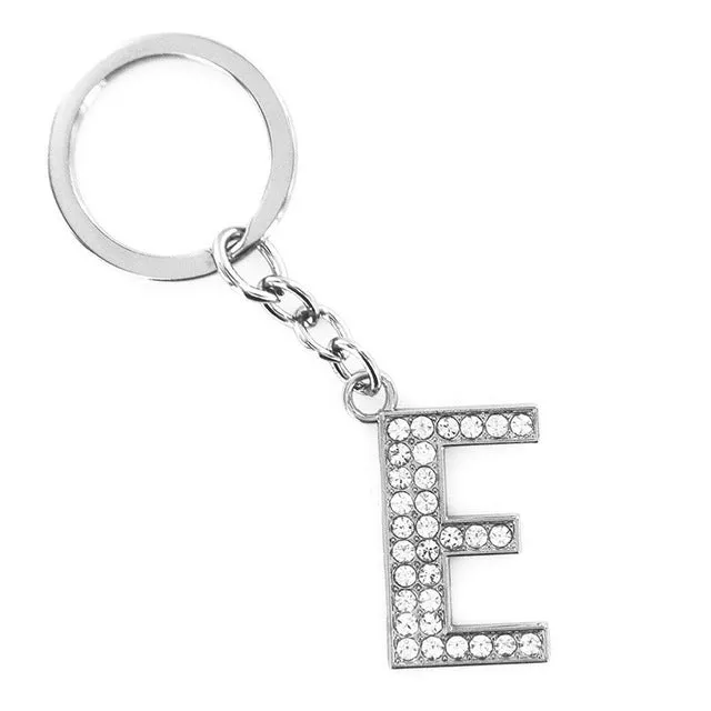 2016 Hot Sale New 1 Pieces English Letters A-Q Keychain Personality Creative Key Chain Car Crystal Alloy Key Chains Key Rings