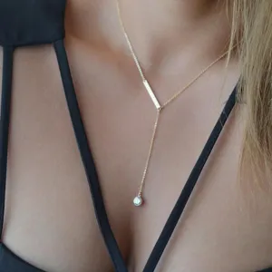 2017 Fashion Lady's Gold Color Crystal Necklace Statement Chain Pendant Necklace Chain Jewelry for Women