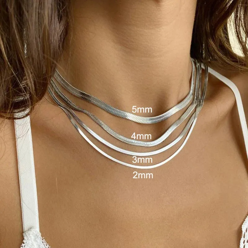 316L Stainless Steel Snake Chain Necklace for Women Men Gold Color Herringbone Choker Neck Chains 2023 Trend Jewelry Gift Hot