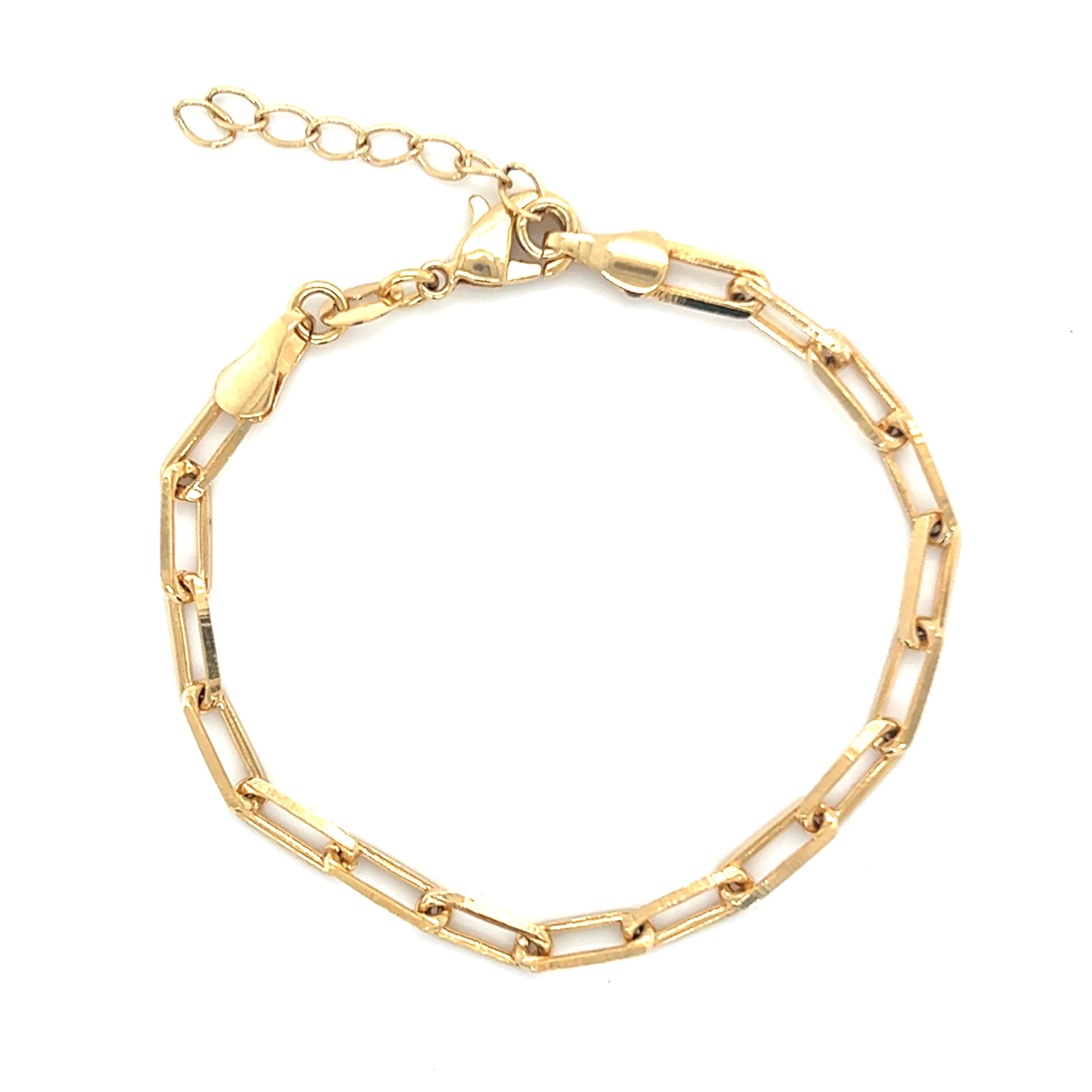 4mm Gold / Rhodium Filled Paperclip Bracelet