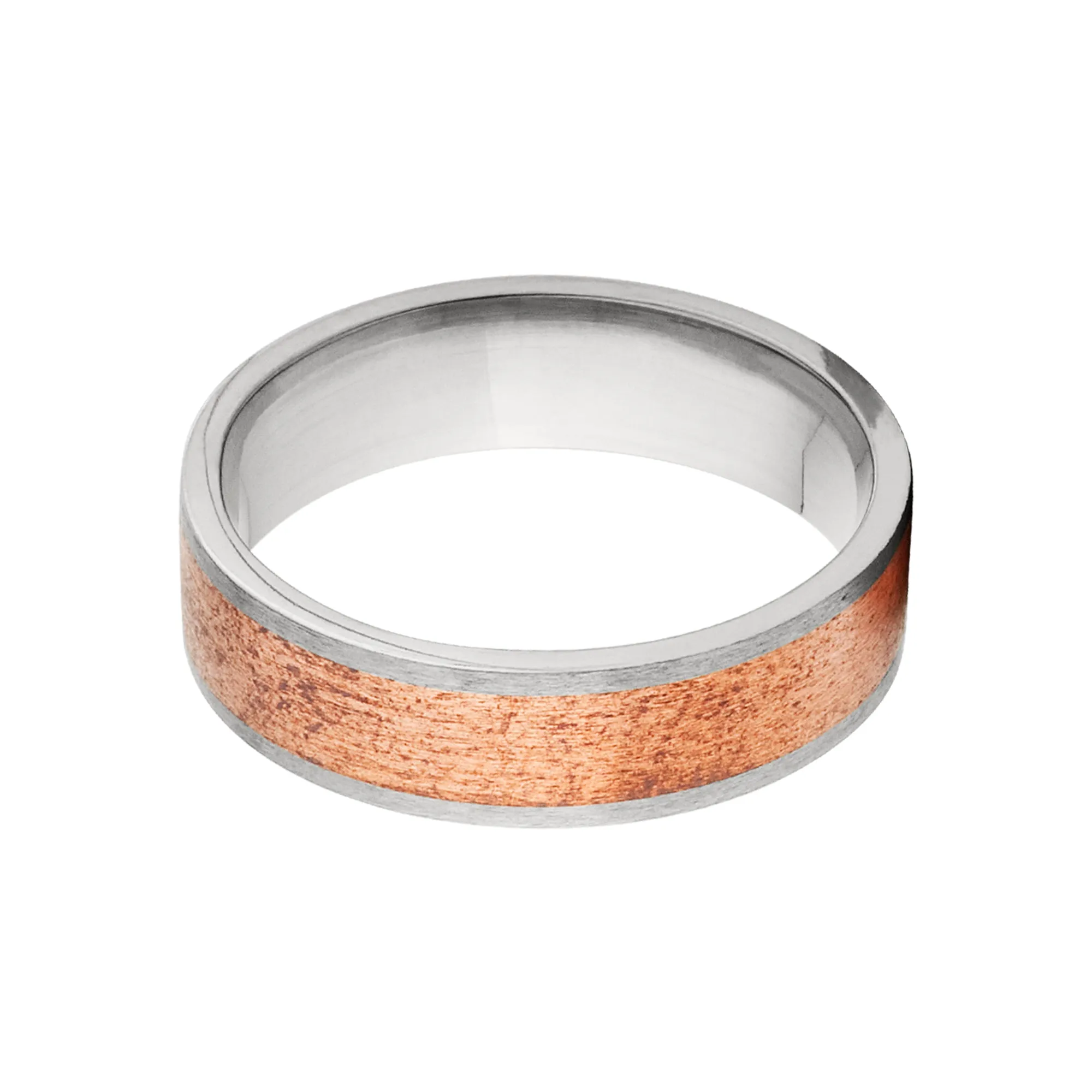 6mm Titanium Ring with Copper Inlay - Men's Wedding Rings