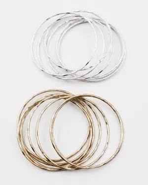 8 PC Stackable Matt Metal Bracelet