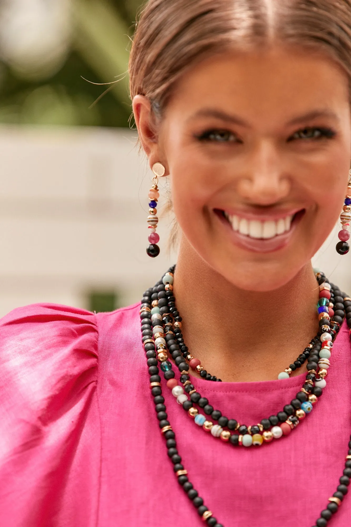 Adorne - Multi Coloured Bead Drop Fashion Earrings