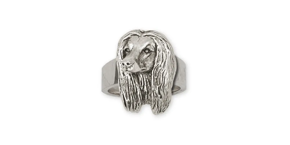 Afghan Hound Ring Jewelry Sterling Silver Handmade Dog Ring AF4-R