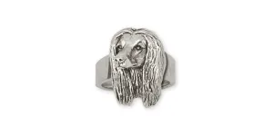 Afghan Hound Ring Jewelry Sterling Silver Handmade Dog Ring AF4-R