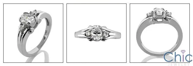 Anniversary Oval 0.75 Ct Center Cubic Zirconia Cz Ring