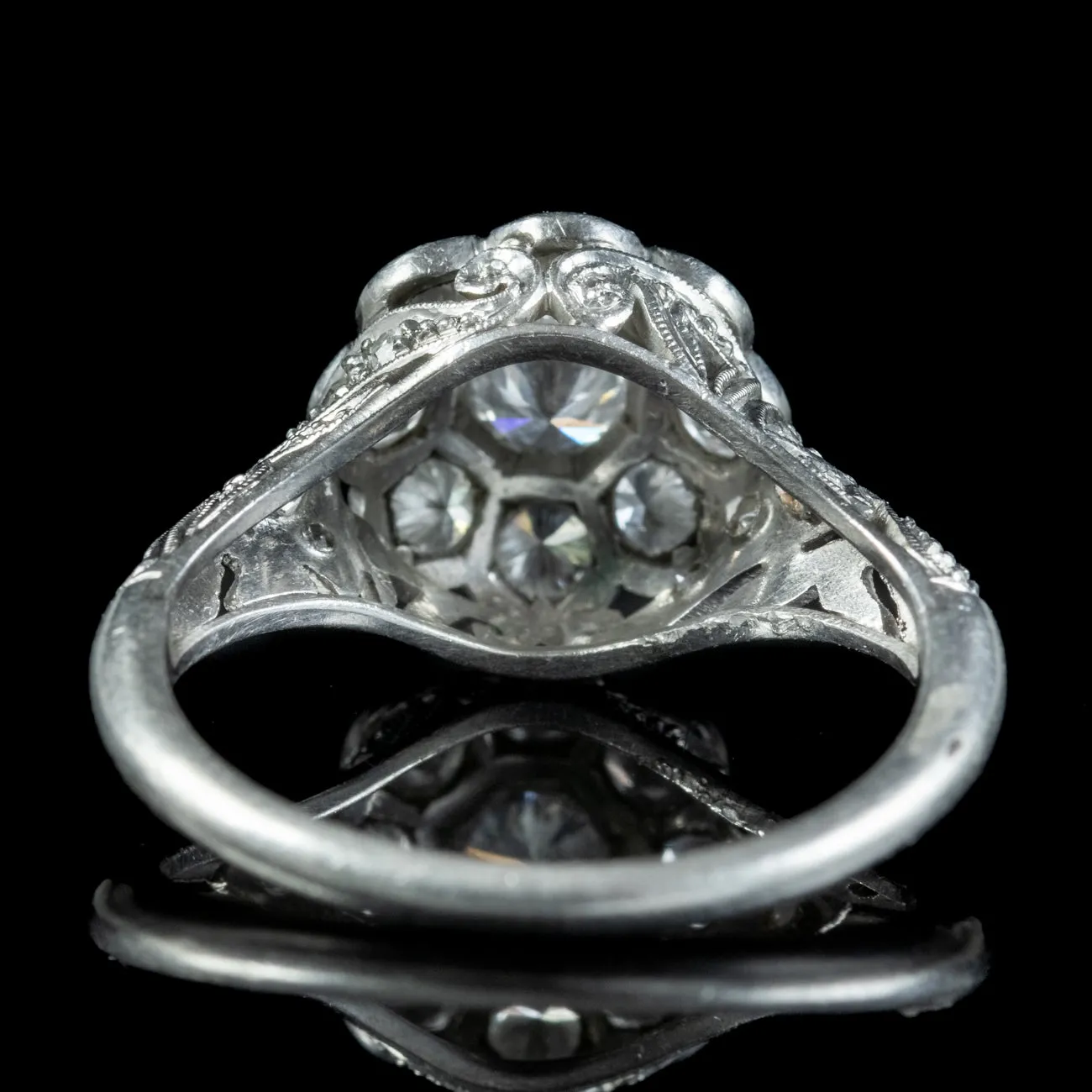 Antique Art Deco Diamond Cluster Ring 1.50ct Of Diamond