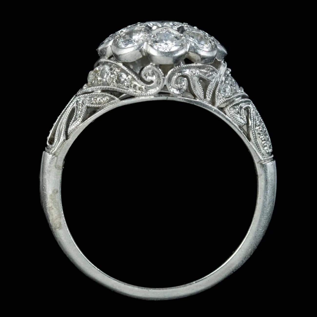 Antique Art Deco Diamond Cluster Ring 1.50ct Of Diamond