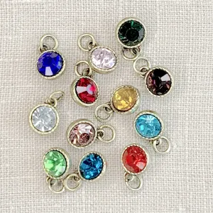 Antique Gold Birthstone Gems 12pc Charm Set