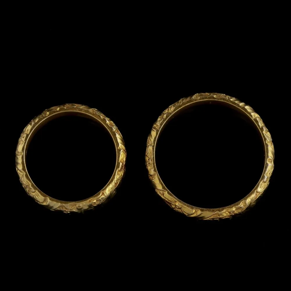 Antique Victorian Wedding Bands 18Ct Gold His And Hers Ring Circa 1860