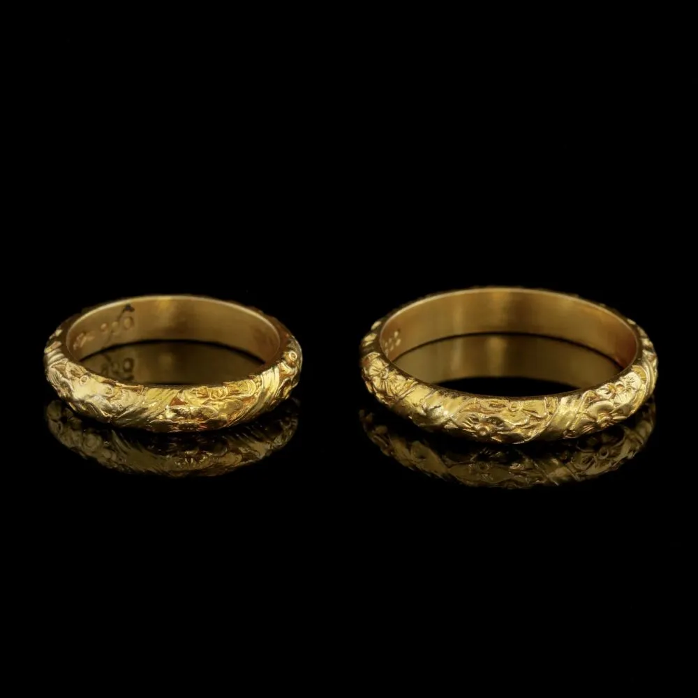 Antique Victorian Wedding Bands 18Ct Gold His And Hers Ring Circa 1860