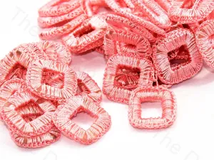 Baby Pink Small Square Crochet Thread Rings