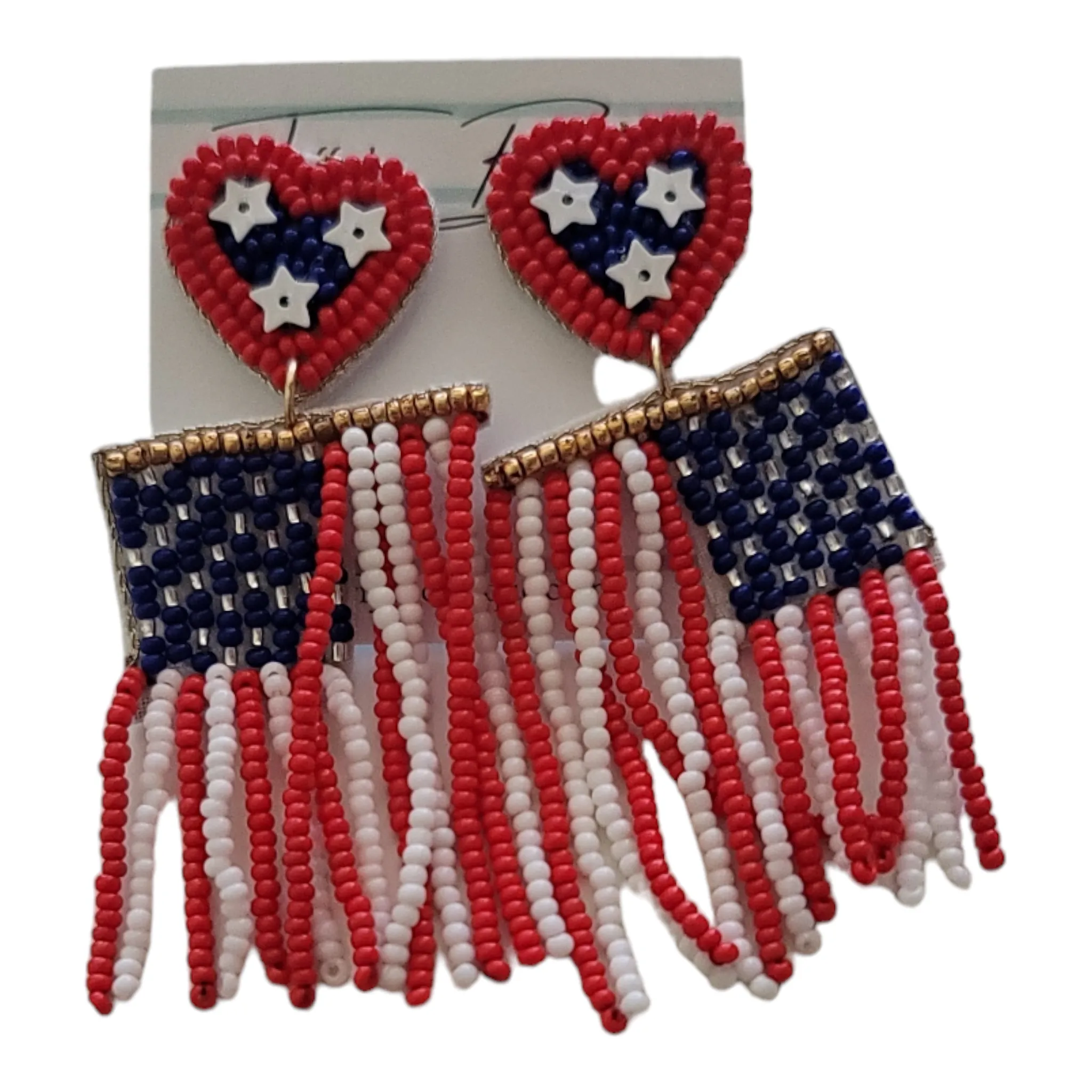 Beaded Flag Earrings