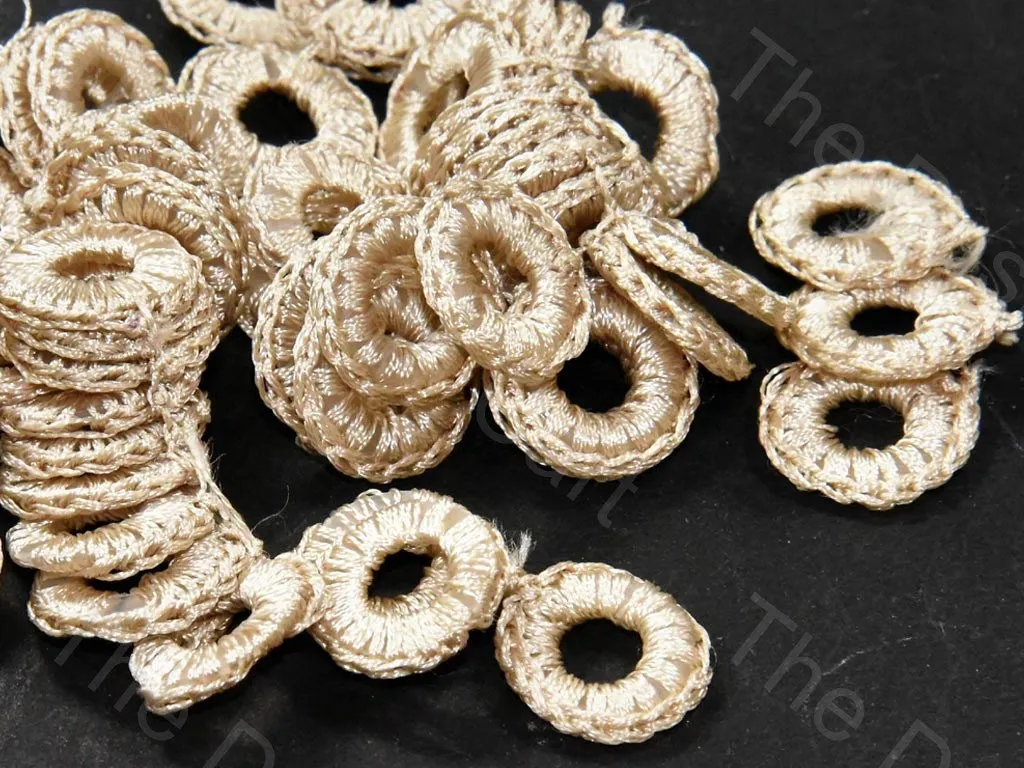 Beige 1 CM Round Crochet Thread Rings