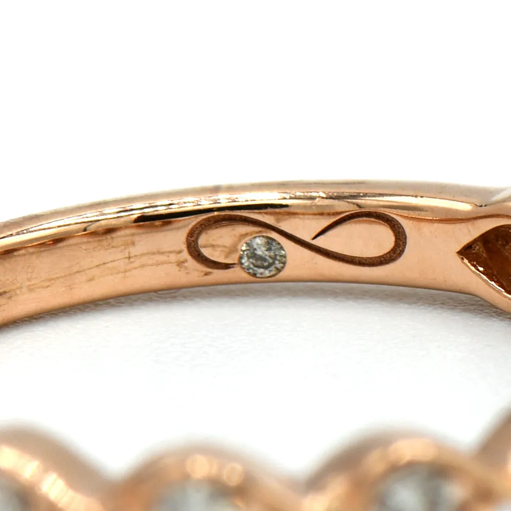 Bezel Set Diamond Stackable Band in 14k Rose Gold