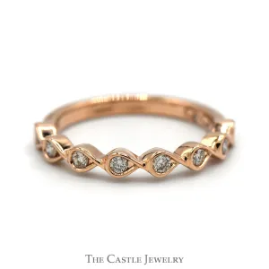 Bezel Set Diamond Stackable Band in 14k Rose Gold