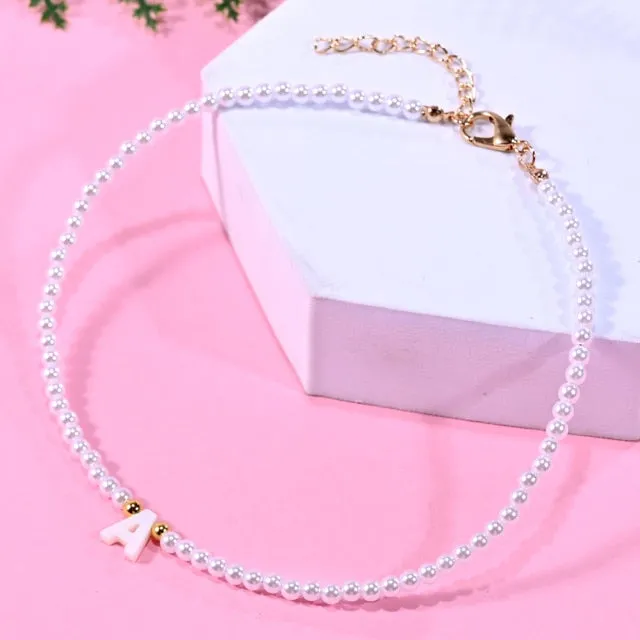 Bohemia Beaded Choker Necklace For Women Short Boutique DIY A-Z Letter Shell Pendant Female Neck Chains Bead Party Jewelry 2021