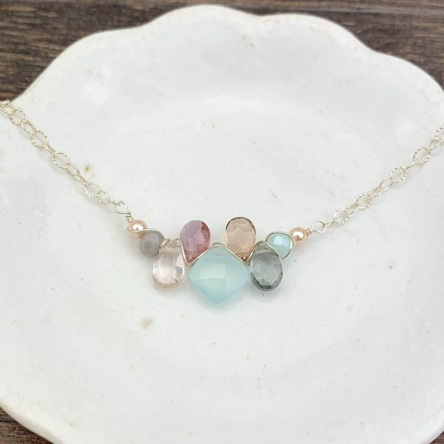 Boho Mini Katie Colorful Gem Necklace