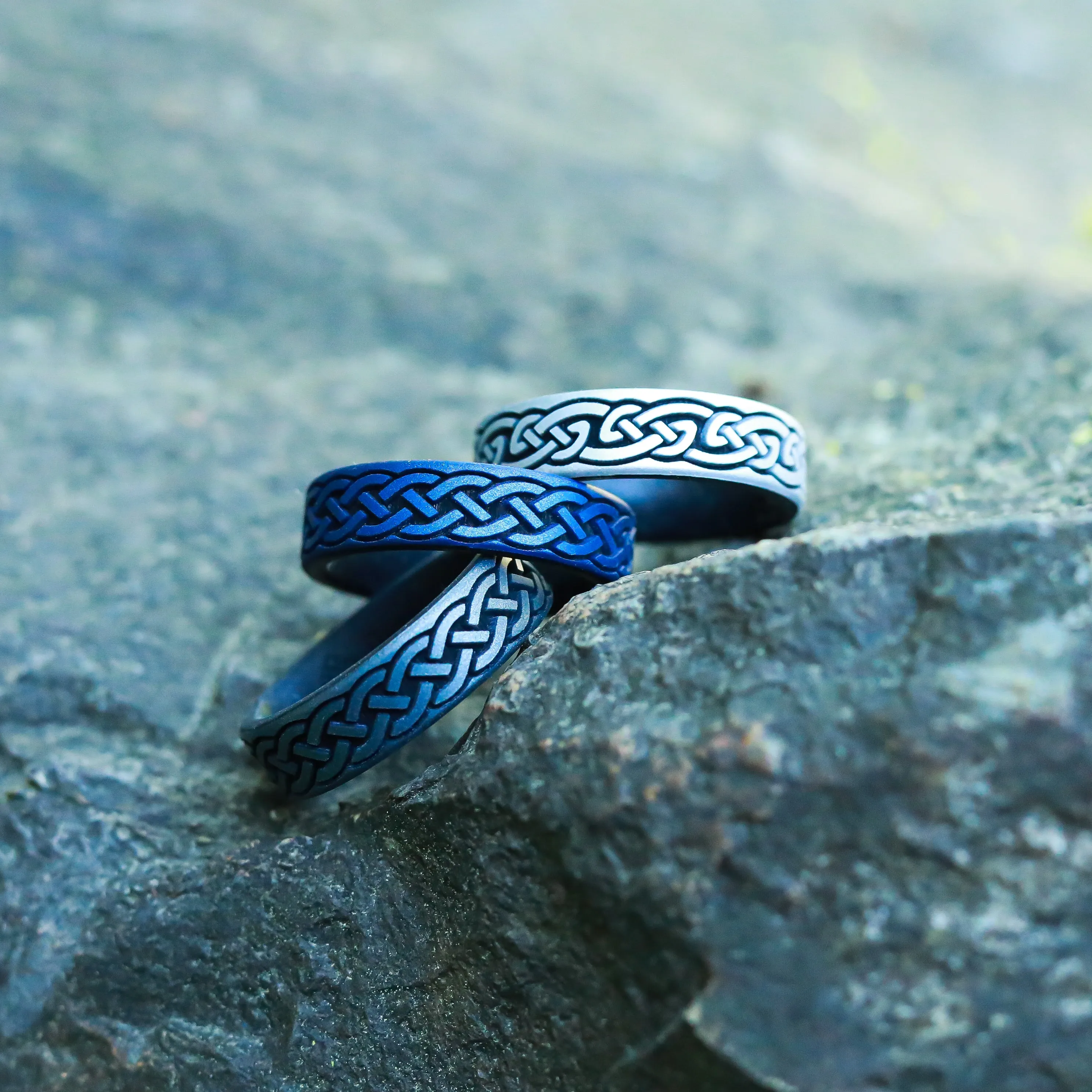 Celtic Sailor's Knot Silicone Ring - Dual Layer Engraved