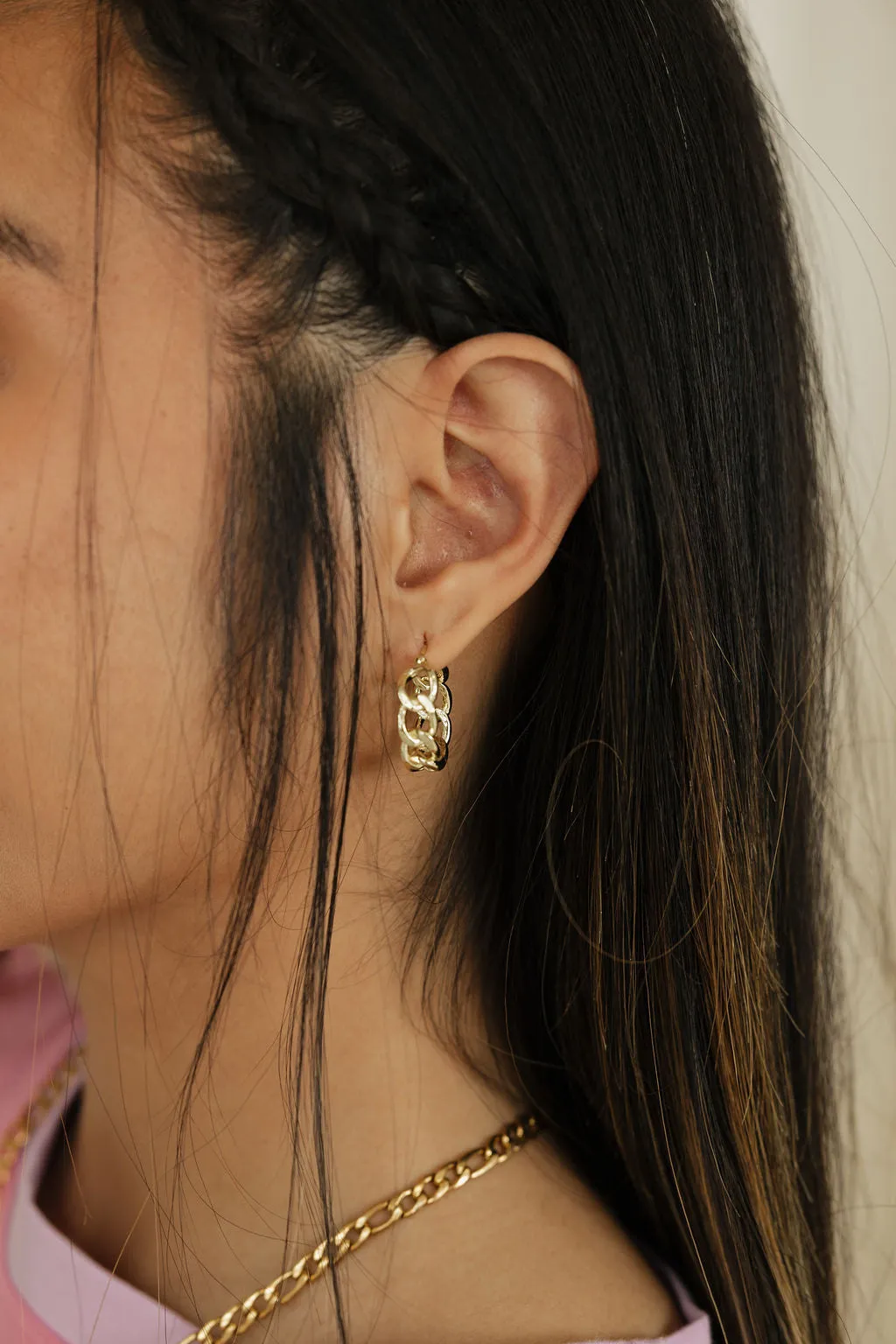 Chain Link Hoop Earrings