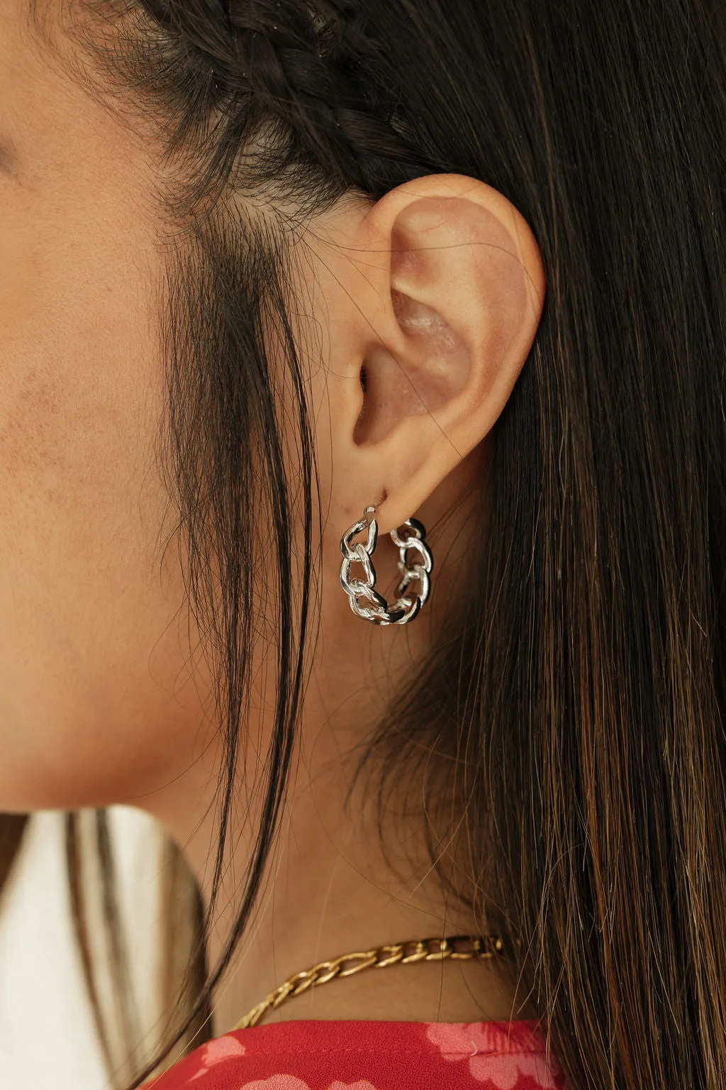 Chain Link Hoop Earrings