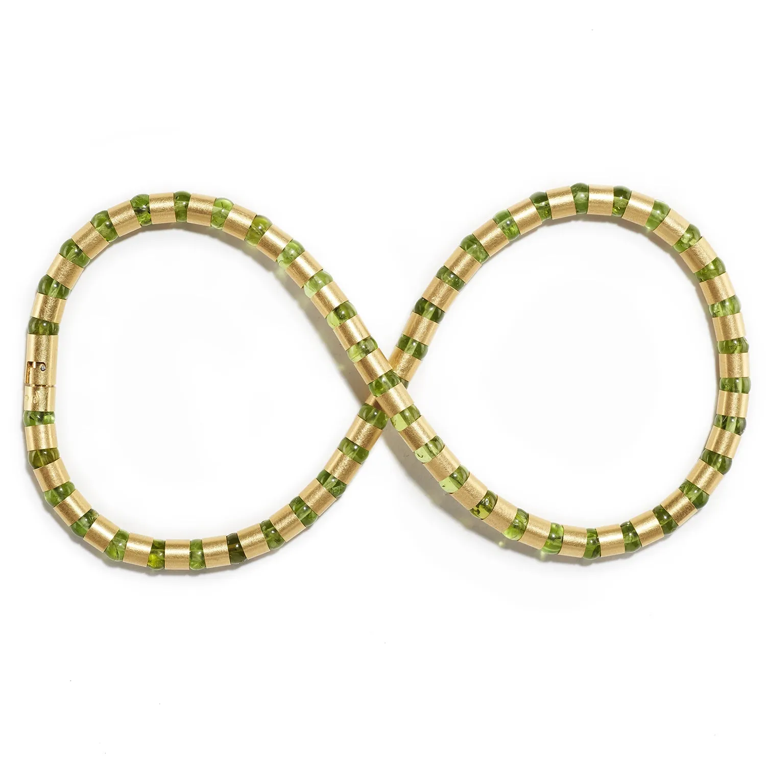 Cleopatra Gold Collier~6mm Peridot