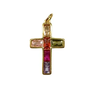 Colorful Cross Charm For Charm Necklace & Bracelet