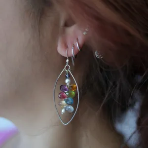 Colorful Kaleidoscope Hoops Earrings