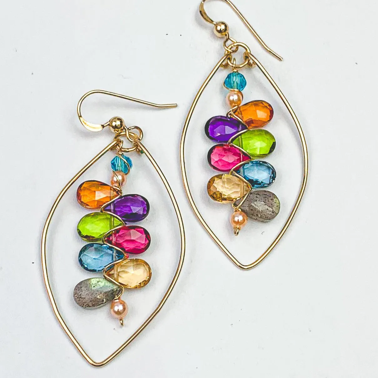 Colorful Kaleidoscope Hoops Earrings