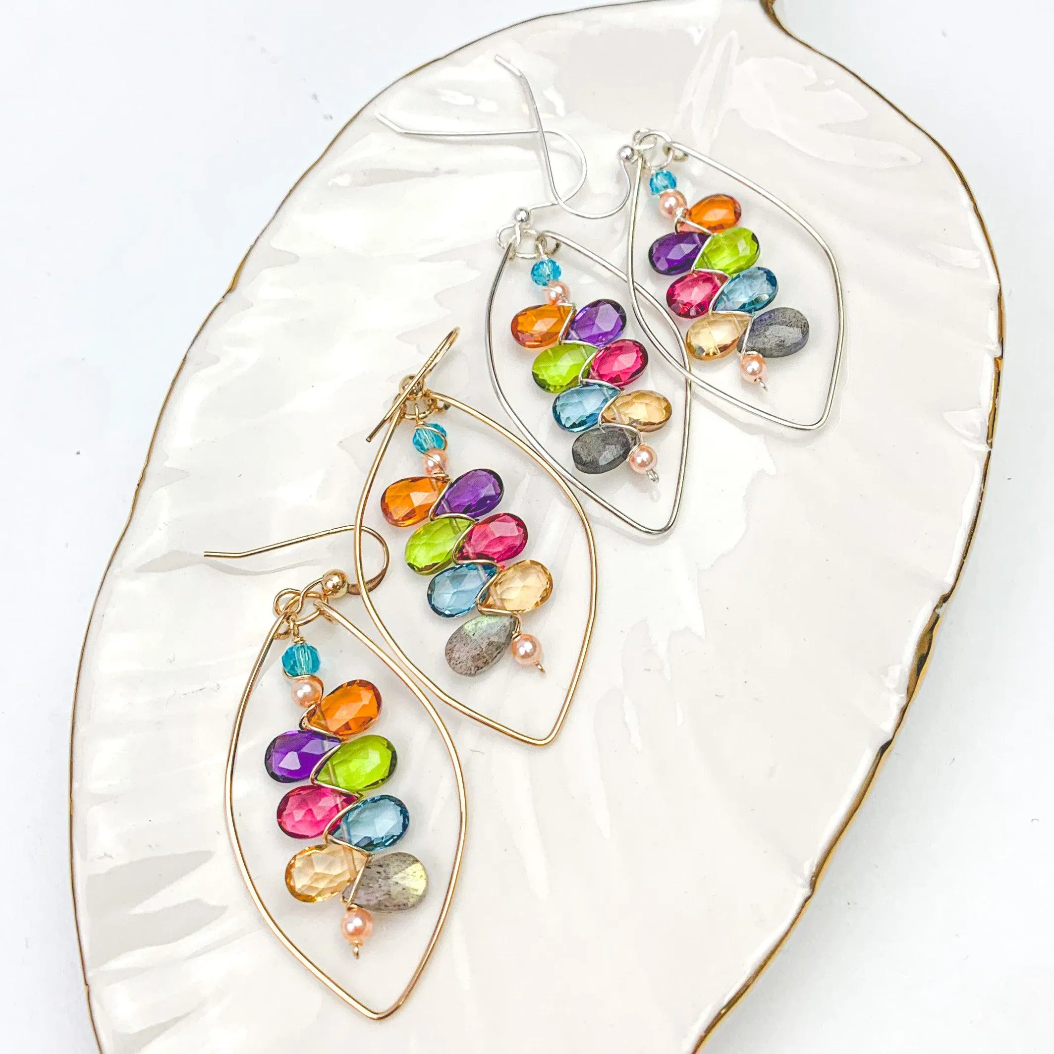 Colorful Kaleidoscope Hoops Earrings